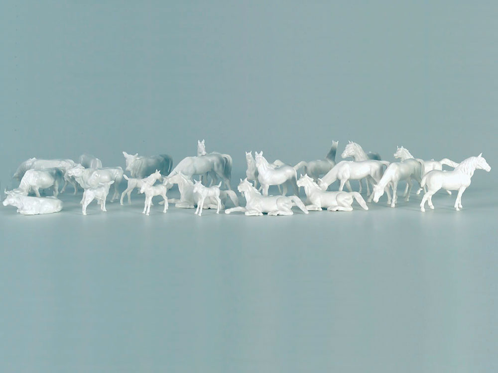 Belle Scène De Ferme Américaine Chevaux Et Vaches Style De Dessin