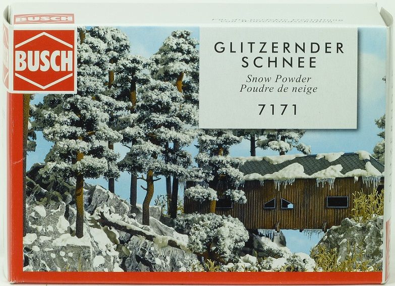 Décor pour paysages miniatures : Poudre de neige étincelante - Busch 07171 - diorama.fr