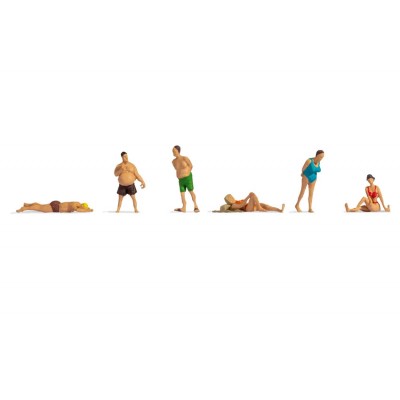 Personnes à la plage - Figurines pour maquette à l'échelle HO