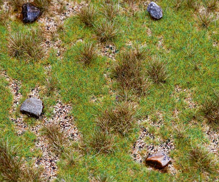 Végétation miniature : Segment de paysage PREMIUM, Prairie avec bloc erratique - Faller 180476