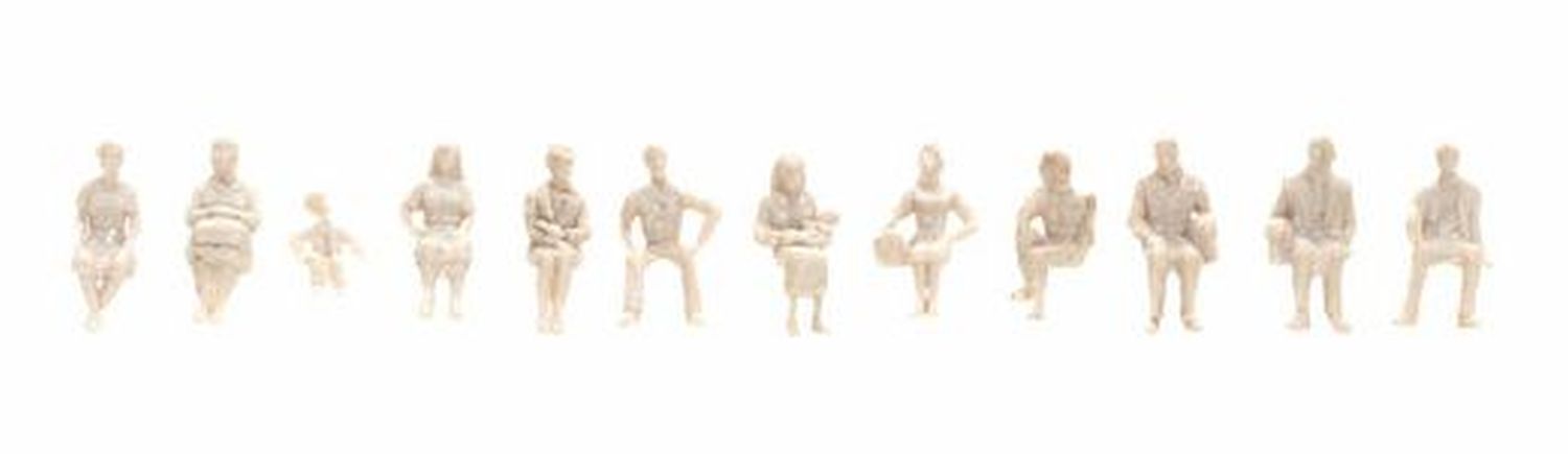 Set 12 figurines assises à peindre 1:100 - Noch 16000