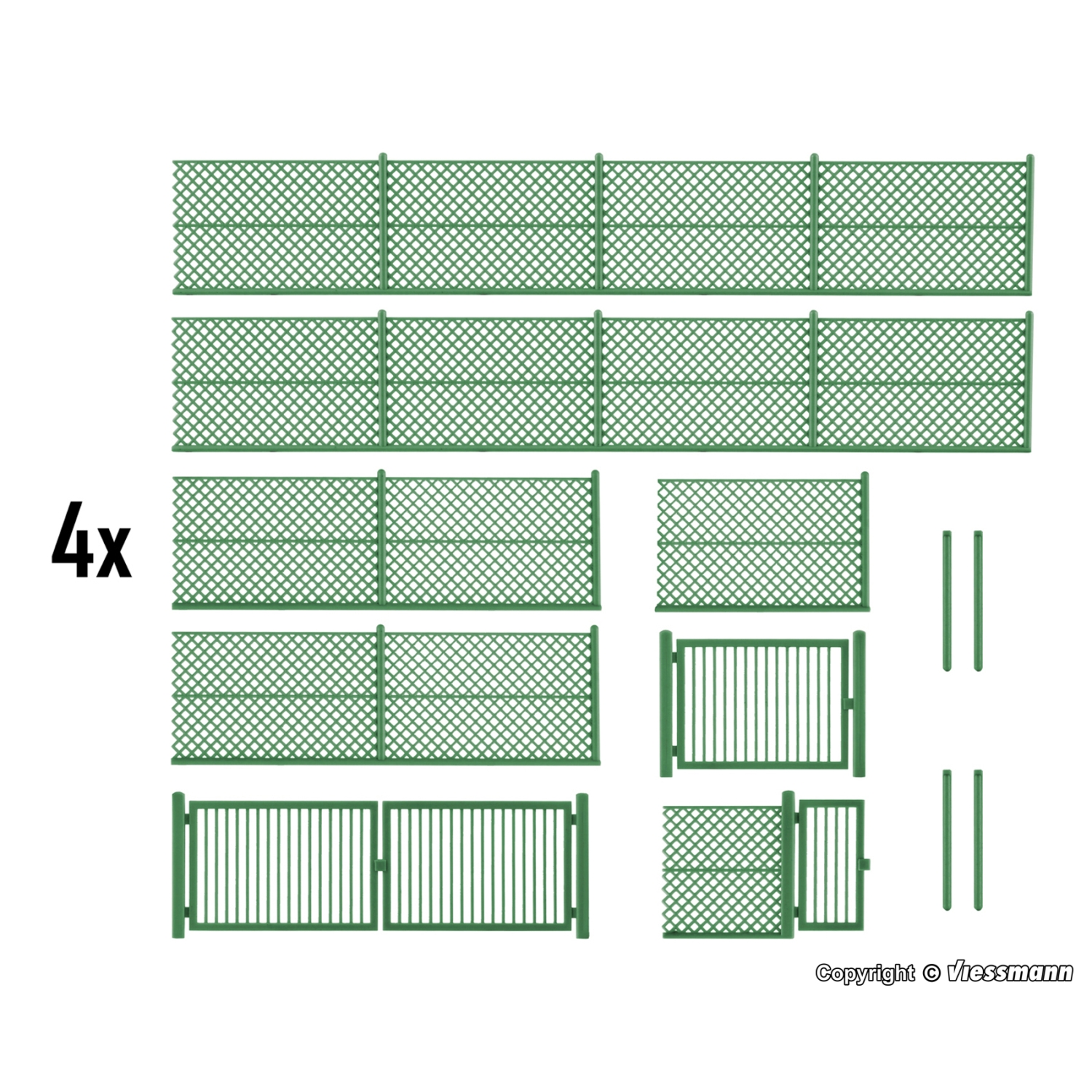 Décors miniatures : Kit Grillage vert 1:87 HO - Kibri 38603