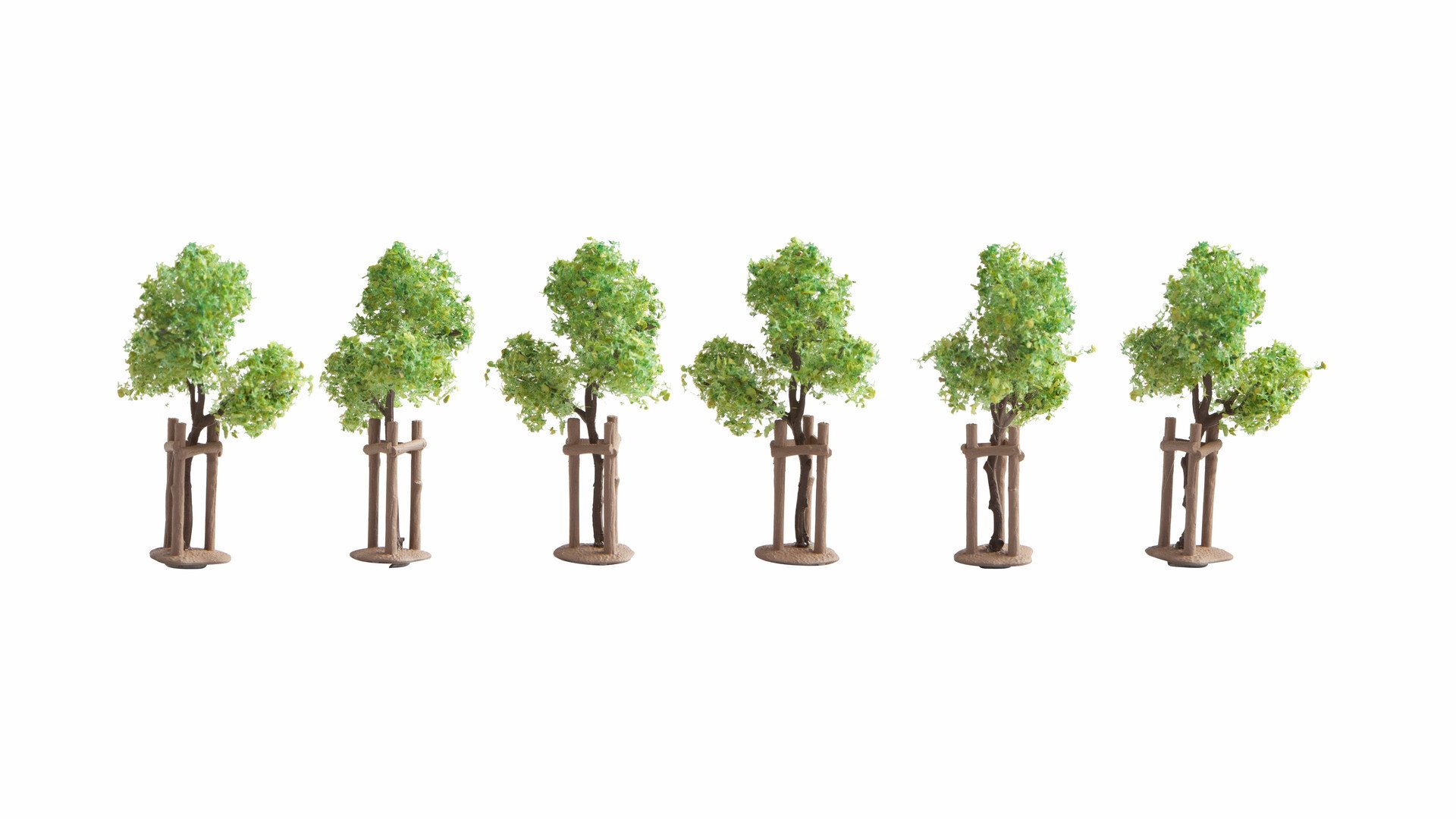 Végétation miniature : Jeunes arbres avec tuteurs 4 cm - Noch 21538
