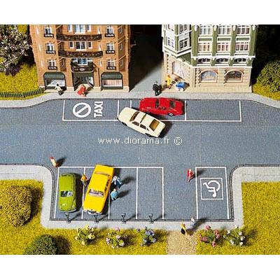 Plateau Parking Asphalte Pour Modélisme Ferroviaire - 2 Pièces 220x140mm - Décoration Maquette HO N - Noch 60718