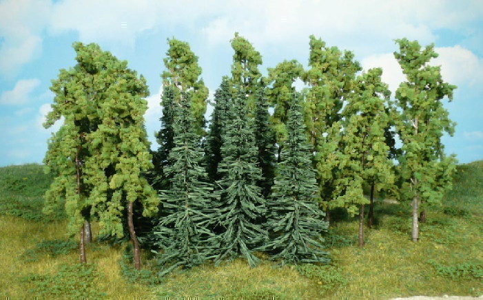 Heki 1416 - 15 arbres et sapins assortis 12 - 16 cm