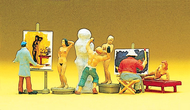 Figurines miniatures :  Peintre sculpteur et femmes nues 1:87 - Preiser 10106