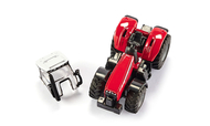 Véhicule miniature : Tracteur Massey Ferguson avec remorque 1/87 - Siku 10184400001