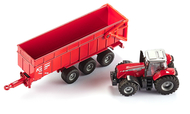 Véhicule miniature : Tracteur Massey Ferguson avec remorque 1/87 - Siku 10184400001