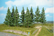 Végétation miniature : Heki 2127 - 8 sapins 17 cm