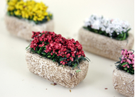 Décors de crèche : 5 Pots de fleurs miniatures multicolores - FR 21315