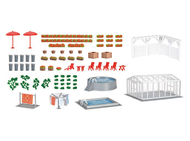 Set piscine et jardin 1:87 - Kibri 38614