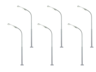 Set de 5 Lampadaires de rue - led blanche 1:87