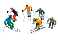 Miniatures de 6 figurines debout à ski - 1:32 - 5694