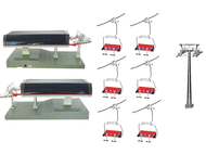 Téléphérique 5652 - 6 télésièges, 2 gares 1:87e