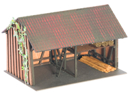 Noch 66711 - Kit en découpe laser Grange de bois HO 9 cm x 6 cm et 5,6 cm de haut