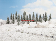 10 Sapins miniatures enneigés  5 -14 cm 1:87, 1:120 - Noch 26928