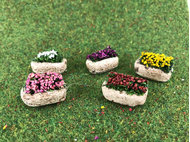 5 pots de fleurs miniatures
