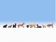 9 Chiens miniatures 1:87, HO - Noch 15719