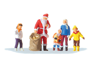 Père noël miniature avec des enfants 1:87, HO - Preiser 29098