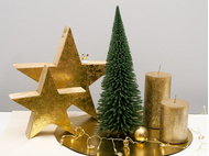 Végétation miniature : Sapin Déco avec socle en bois, 35 cm - 1:87 - Noch 4019826