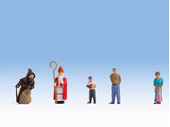 Personnages miniatures : Jour de la Saint Nicolas - 1:87 HO - Noch 15923 - diorama.fr