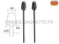 Outil modélisme - 2 fraises en acier wolfram-vanadium ø 4,0 mm -PROXXON 28723