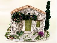 Décor pour crèche de Noël Crèche vide en bois et liège 55x21x25cm