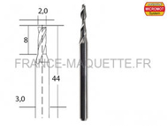 Outil modélisme - Embout de fraise en métal renforcé ø 2,0 mm - PROXXON 28759