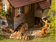 Accessoires miniatures : 6 Petites piles de bois de chauffage - 1:87 H0 - Faller 180940