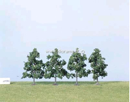 Végétation miniature : Heki 1170 - 4 fruitiers verts et blancs - 8,5 cm