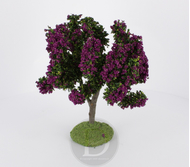 Arbre fleuri parme 11 cm - décors pour crèches