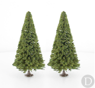Végetation miniatures :  2 sapins miniatures 16 cm 1:87 - JORD-080F