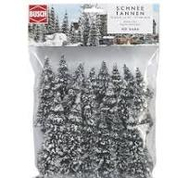 Végétation miniature : Assortiment de 20 sapins enneigés 1/87 - Busch 06466