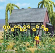 Végétation miniature : 6 plants de 3 tournesols au 1/87 - Busch 1261