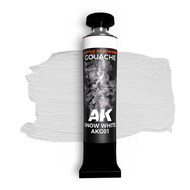 Ak Interactive G01 - Gouache Blanc neige 20 ml pour vos décors miniatures d'hiver