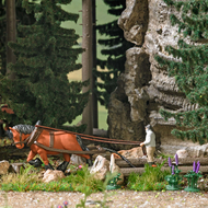 Personnages miniatures - Scène de débardage de bois 1:87 HO - Busch 79882