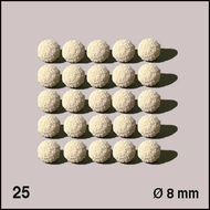 25 Boules d'éponge ø 8 mm