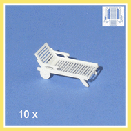 10 Chaises longues 1:200- miniature pour décors d'architecture