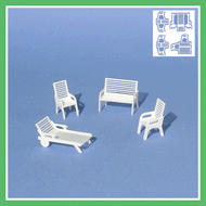 Sièges de jardin miniatures 1:50