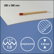 Tôle ondulée -1,0- 1,0 mm- miniature pour décors d'architecture