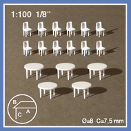 Tables et chaises 1:100 - miniature pour décors d'architecture