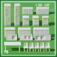 Cuisine 1:50 - miniature pour décors d'architecture