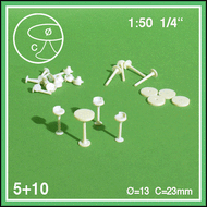 Tables rondes haute et des tabourets 1:50