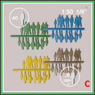 yayeoo Lot de 50 figurines de personnes à l'échelle 1:75 maquette