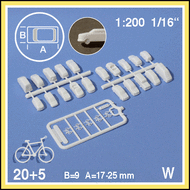 20+5 Voitures + bicyclettes 1:200