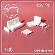 Fauteuil 3 places avec repose-bras 1:25