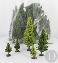 JORD-50F - 50 sapins miniatures 4/12 cm 1:87