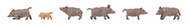 Figurines animaux : Sangliers miniatures au 1:160 N - Faller -155909