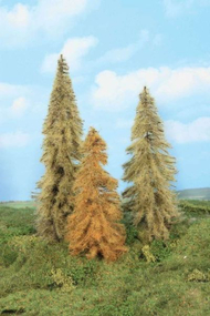 Végétation miniature : 3 Mélèzes feuillage d'automne 18-24 cm - Heki 02177