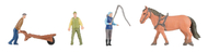 Figurines miniatures : Personnages au centre équestre 1/87 HO - Faller 151923